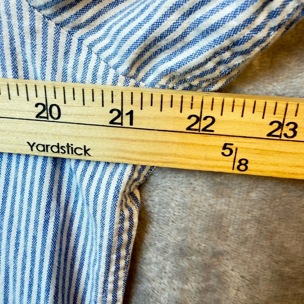 Banana Republic Button Down Shirts Men M Blue Stripe Plaid Oxford Slim Fit Lot 2